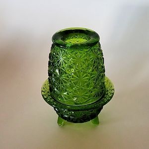 Vintage L.E. Smith Daisies and Buttons 2 Piece Fairy Lamp